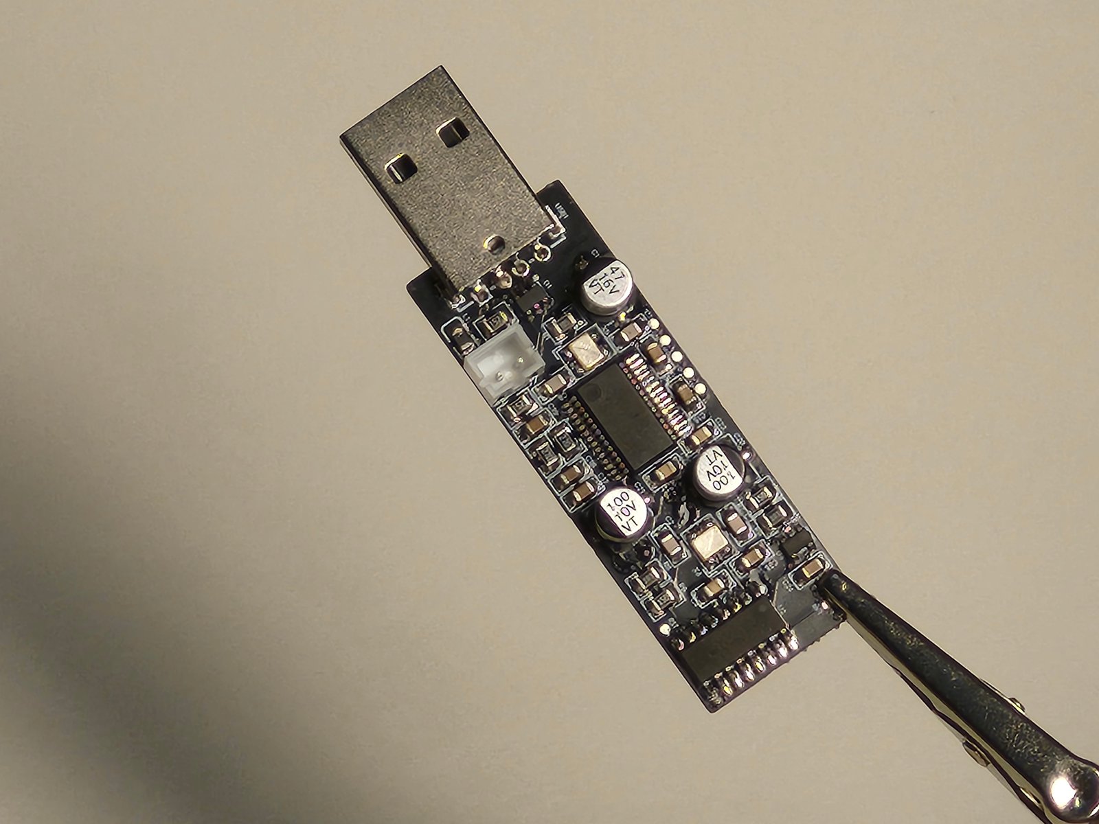 An FM transmitter dongle PCB, an example of a Tier 2 custom project