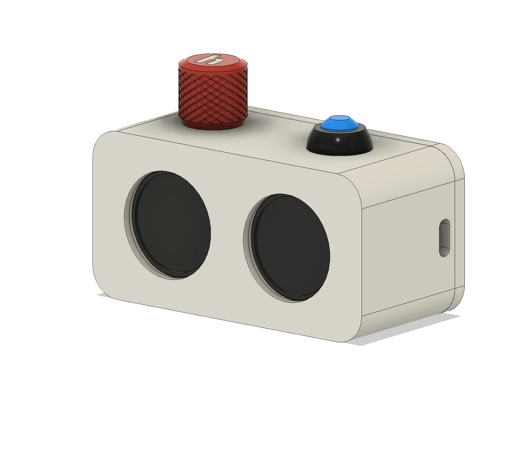 A finished FM radio build, angled with its antenna extended