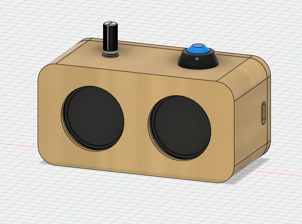 A CAD program showing a 3D-modeled radio case