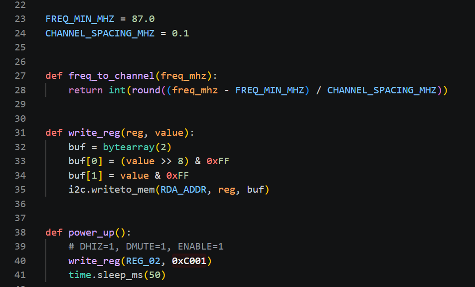 A code editor with firmware source for the radio